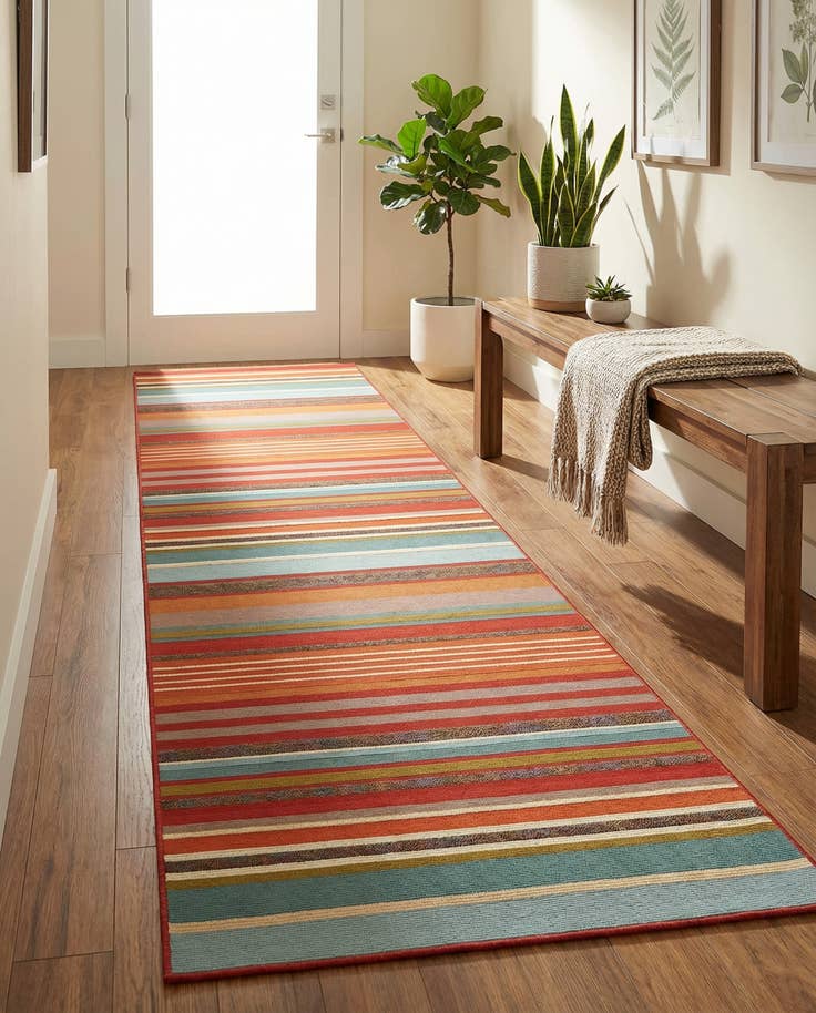 Detail image of 2' 7 x 12' Easy-Clean Modern Indoor / Outdoor Runner Rug