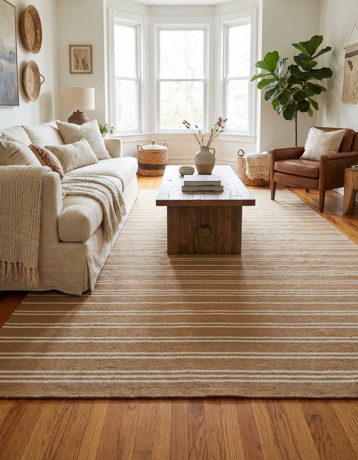 Detail image of  5' 1 x 8' Jill Zarin Striped Wool Rug