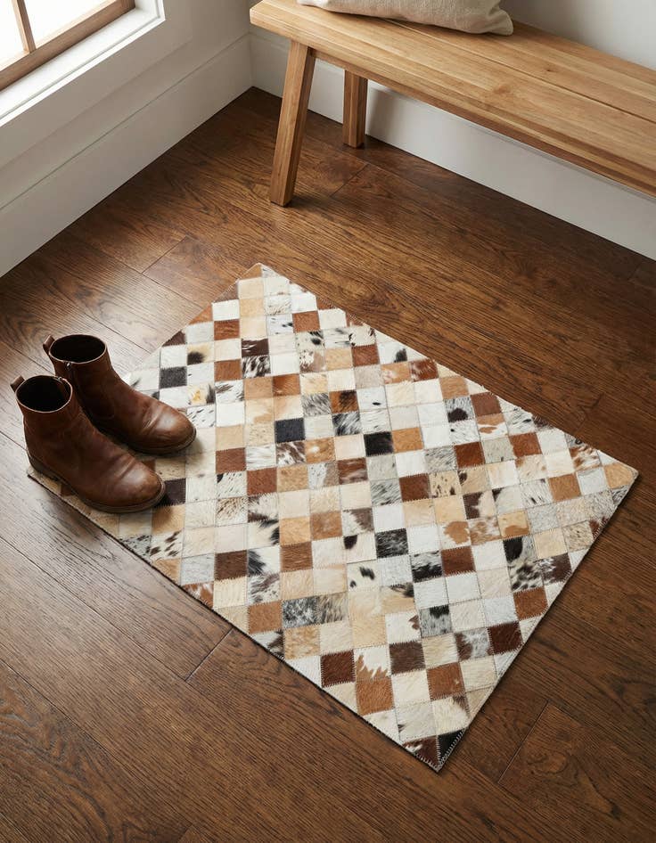 Detail image of 2' x 3' Cowhide Leather Rug