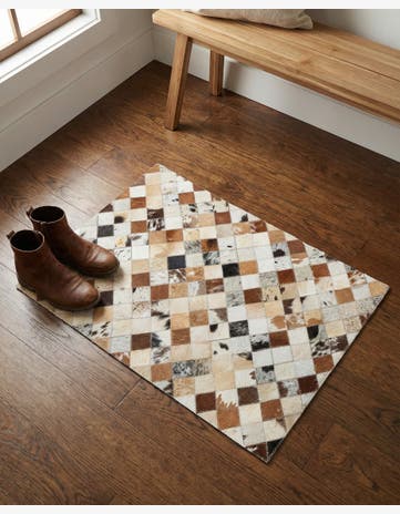 2' x 3' Cowhide Leather Rug