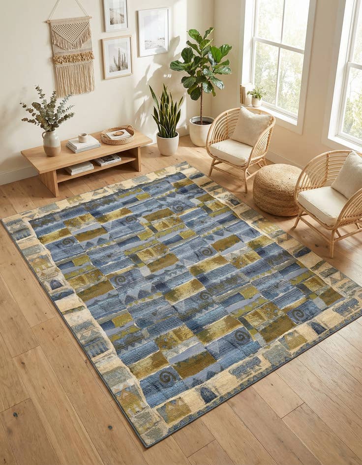 Detail image of 10' x 12' 2  Washable Modern Indoor / Outdoor Rug