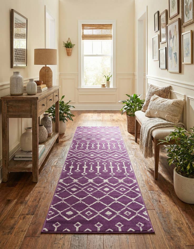 Detail image of 2' x 8' Kasbah Trellis Runner Rug