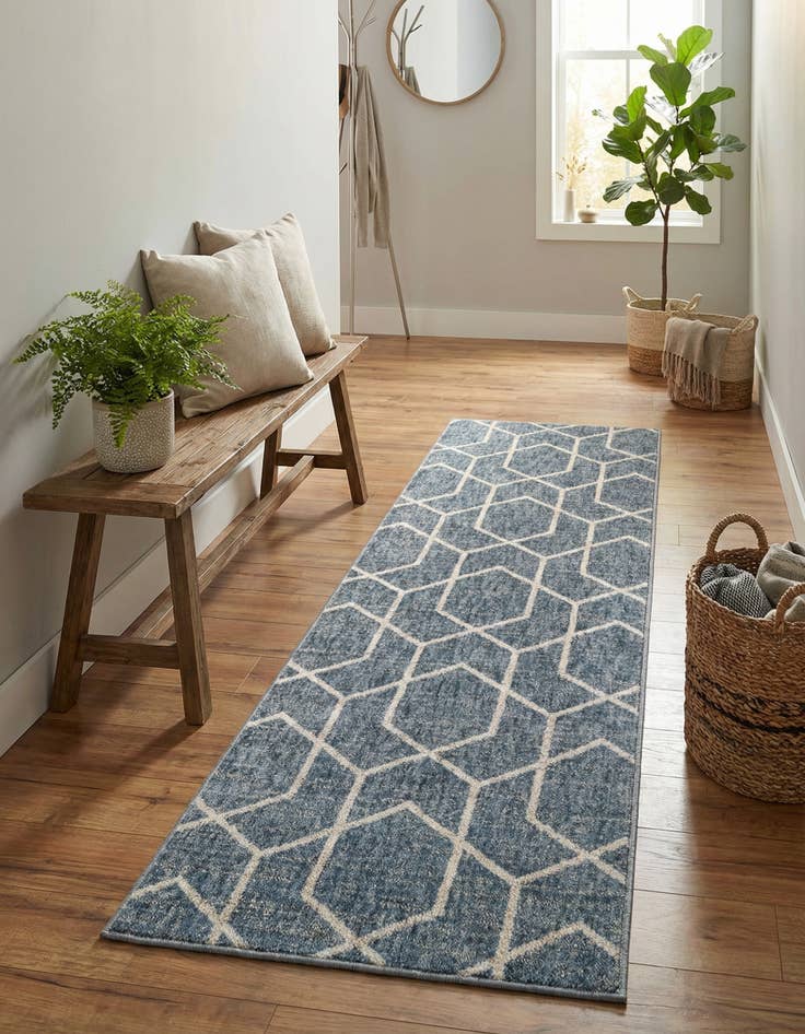 Detail image of 2' x 6' Eco Trellis Runner Rug