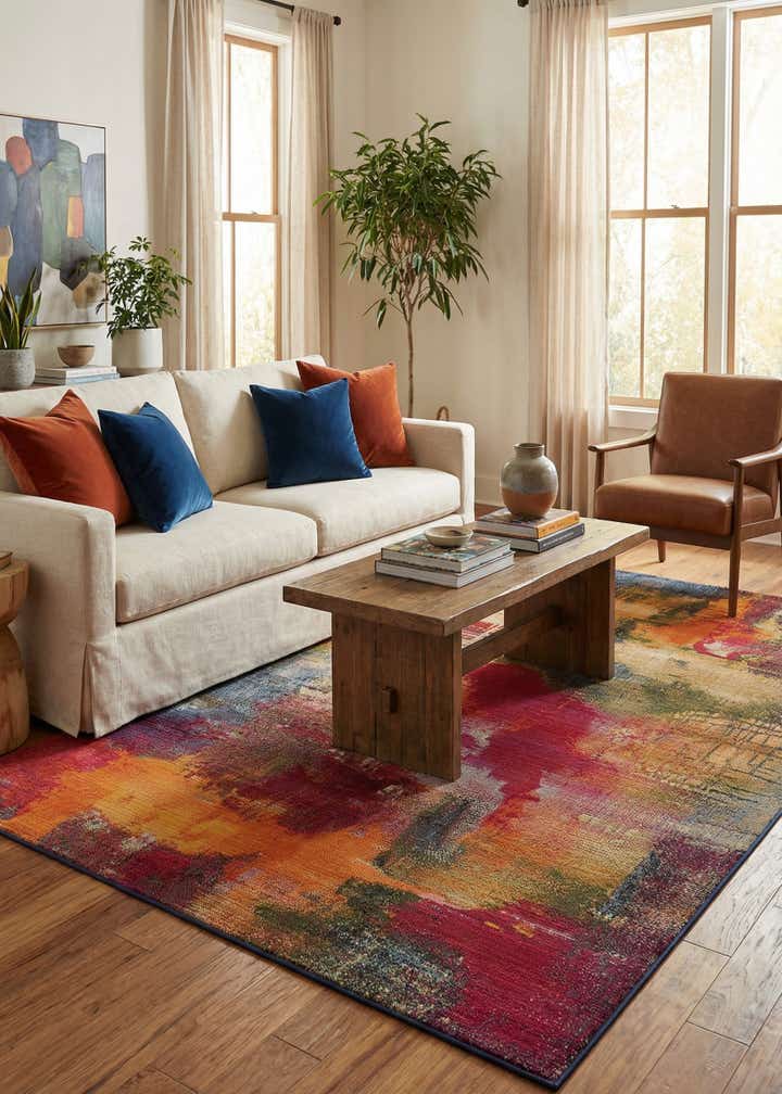 5' 3 x 8' Easy-Clean Modern Indoor / Outdoor Rug