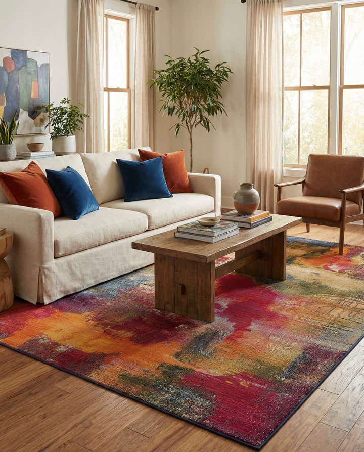 5' 3 x 8' Easy-Clean Modern Indoor / Outdoor Rug