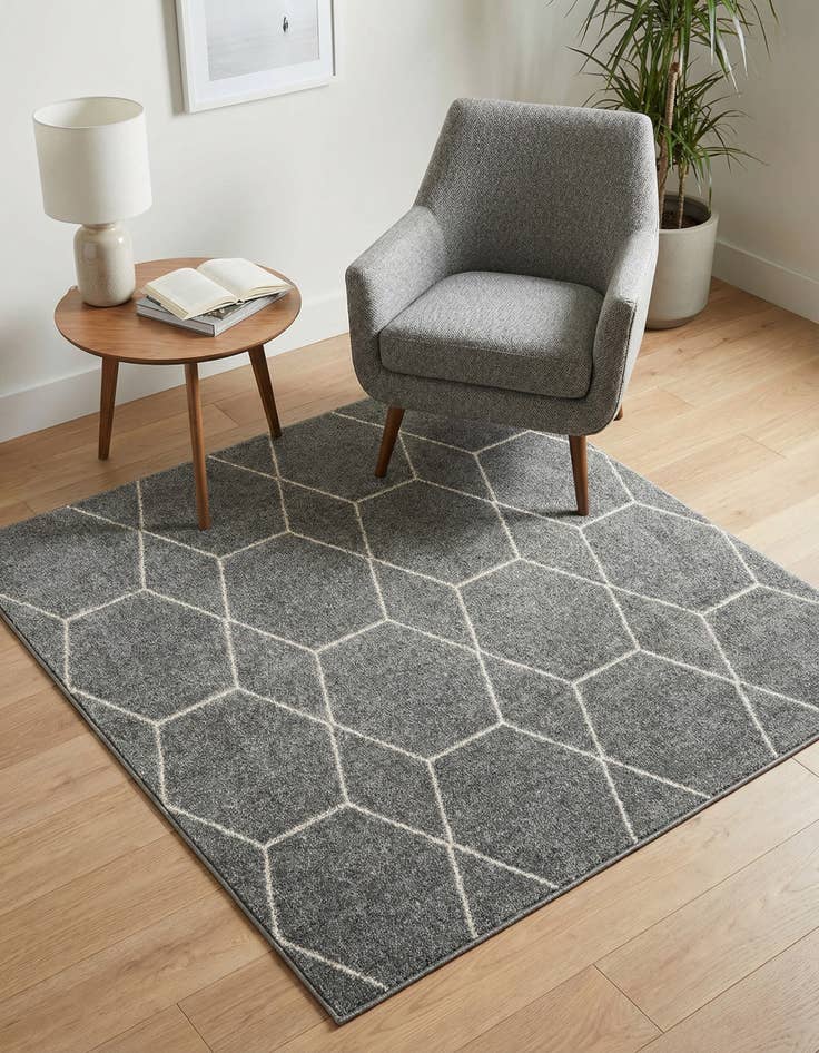 Detail image of 4' x 4' Trellis Frieze Square Rug