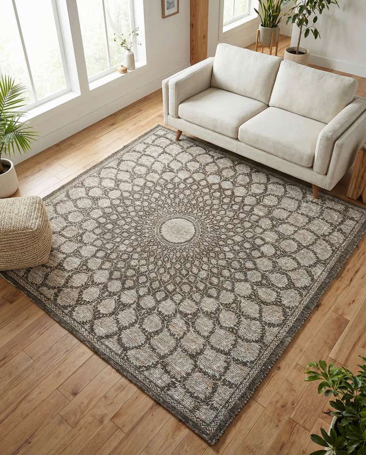 7' 10 x 7' 10 Chenille Jute Square Rug