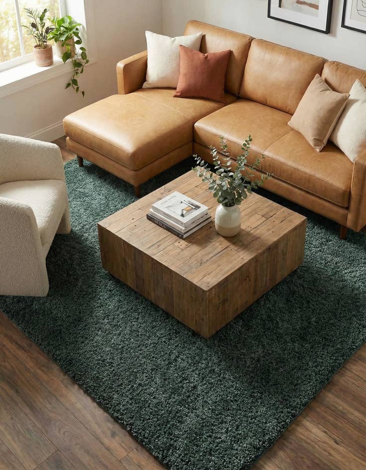 Detail image of 7' 10 x 7' 10 Jill Zarin Shaggy Chic Square Rug