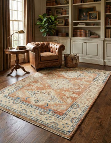 5' 6 x 8' 3 Hand Knotted Oushak Wool Rug