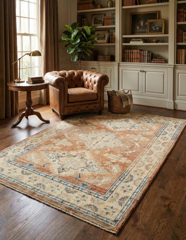 Detail image of 5' 6 x 8' 3 Hand Knotted Oushak Wool Rug