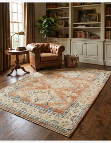 5' 6 x 8' 3 Hand Knotted Oushak Wool Rug