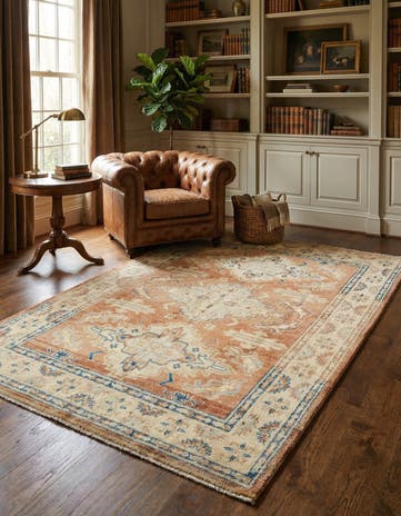 5' 6 x 8' 3 Hand Knotted Oushak Wool Rug