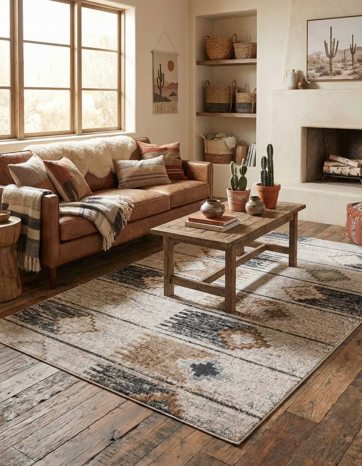 Detail image of 5' 3 x 8' Eco Southwestern Rug