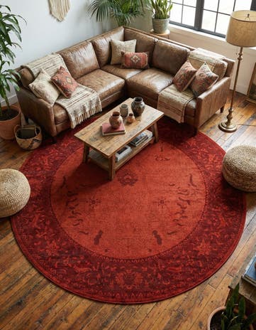 Rust Red Miranda Round Rug