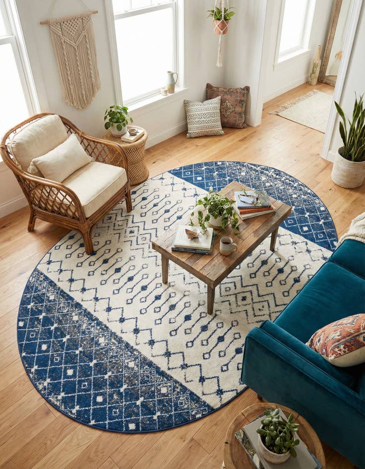 Detail image of 7' 10 x 10' Moroccan Trellis Oval Rug