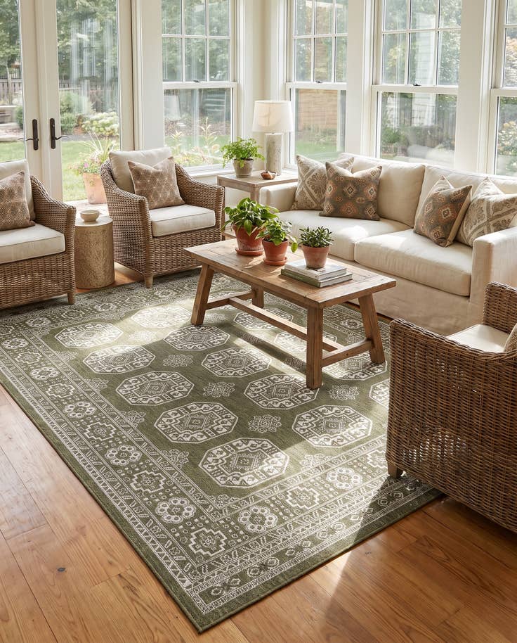 Detail image of 240cm x 305cm Easy-Clean Traditional Indoor / Outdoor Rug