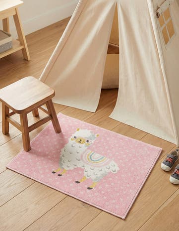 2' 2 x 3' Llama Whimsy Kids Rug