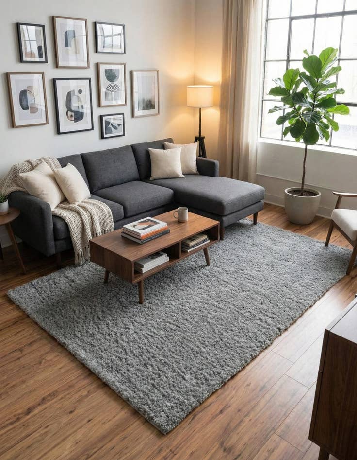 Detail image of 5' x 8' Soft Solid Shag Rug