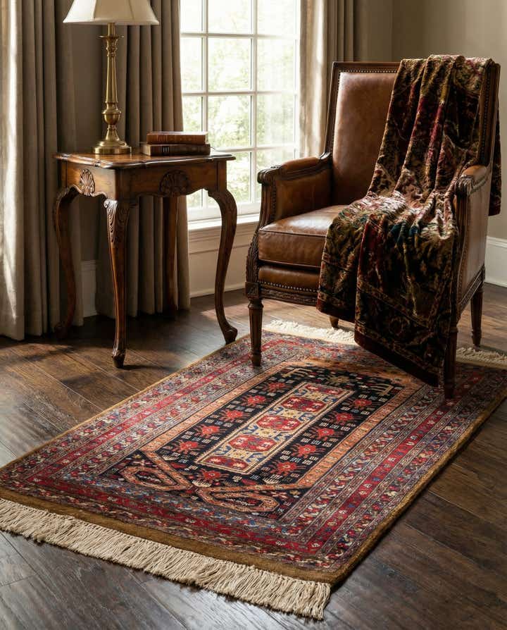 2' 6 x 4' Hand Knotted Lahour Oriental Rug
