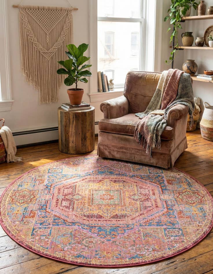 Detail image of 5' 3 x 5' 3 Alexis Round Rug