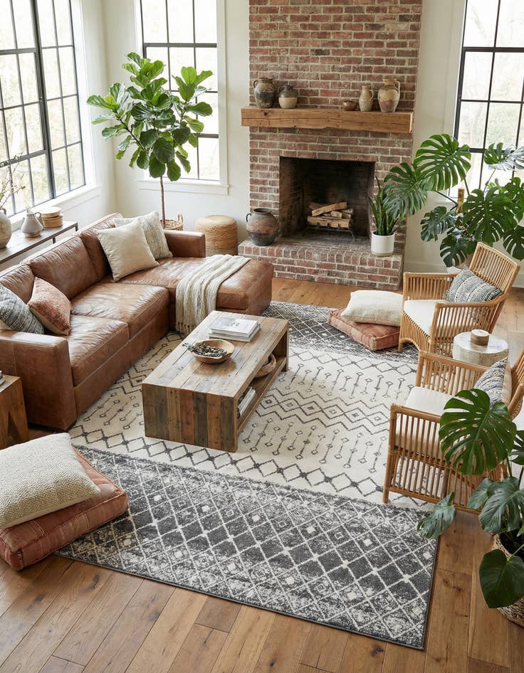 Detail image of 10' x 13' Moroccan Trellis Rug