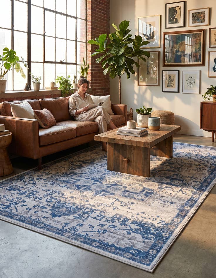Detail image of 7' 3 x 10' Washable Renaissance Rug