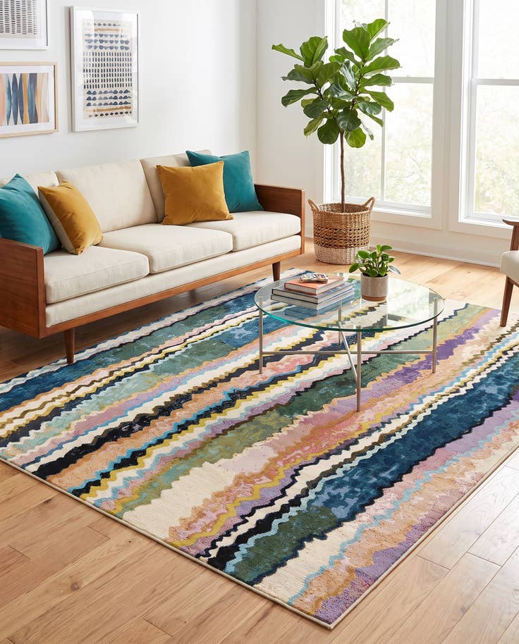 Detail image of 6' x 9' Easy-Clean Modern Indoor / Outdoor Rug