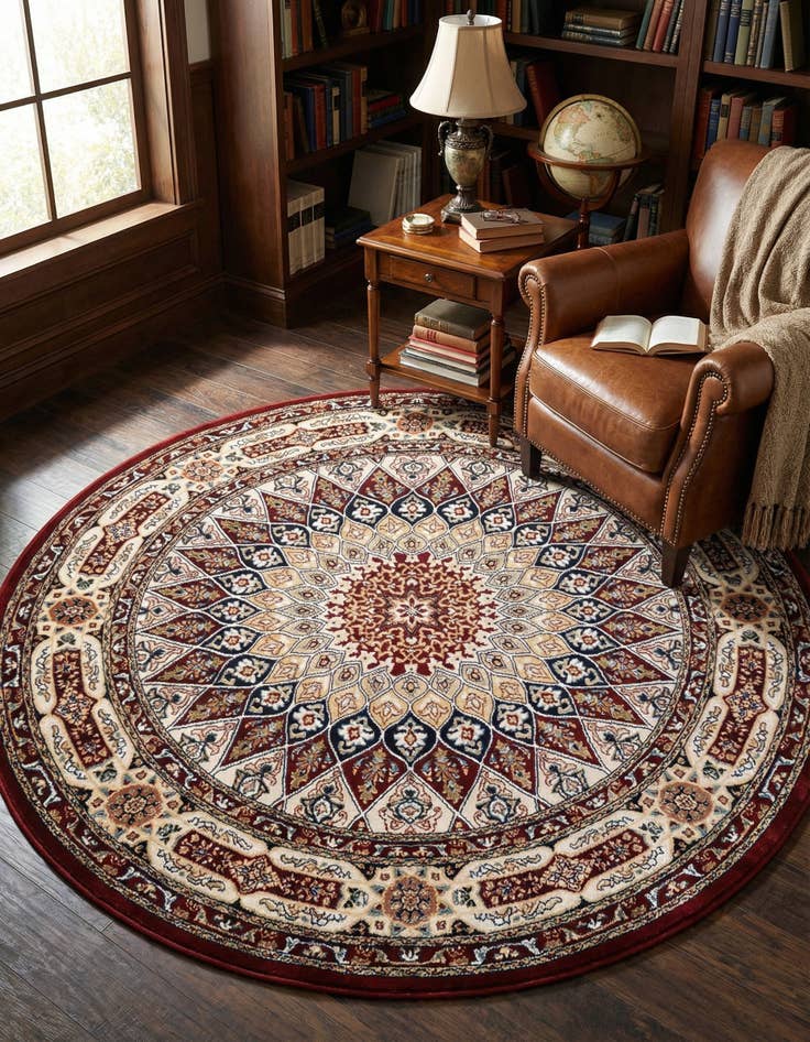 Detail image of 5' 3 x 5' 3 Nain Design Round Rug