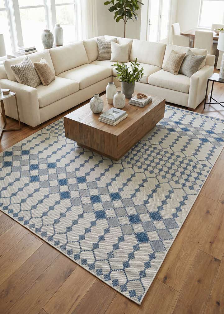 10' x 14' Easy-Clean Trellis Indoor / Outdoor Rug
