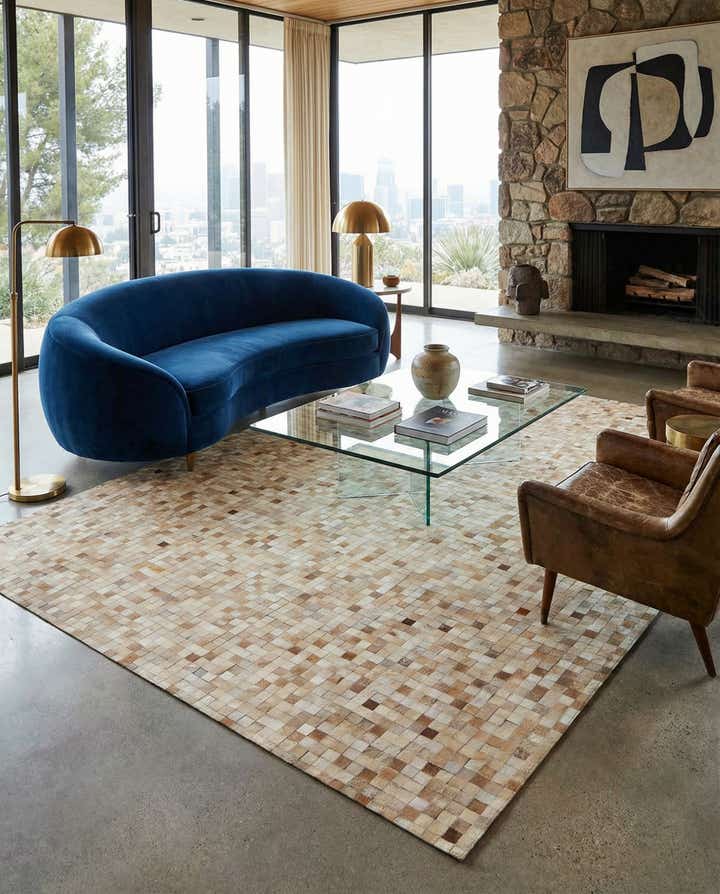 8' 1 x 10' Cowhide - Patchwork Rug