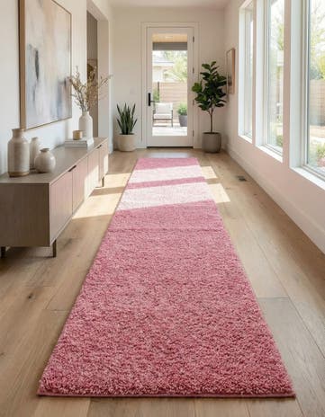 2' 7 x 14' Solid Shag Runner Rug