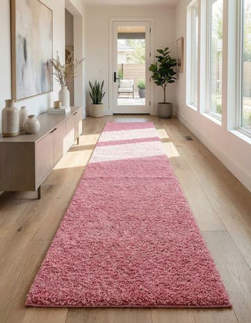 2' 7 x 14' Solid Shag Runner Rug
