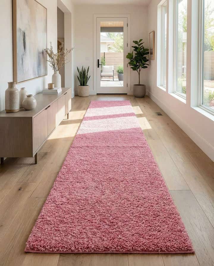 2' 7 x 14' Solid Shag Runner Rug