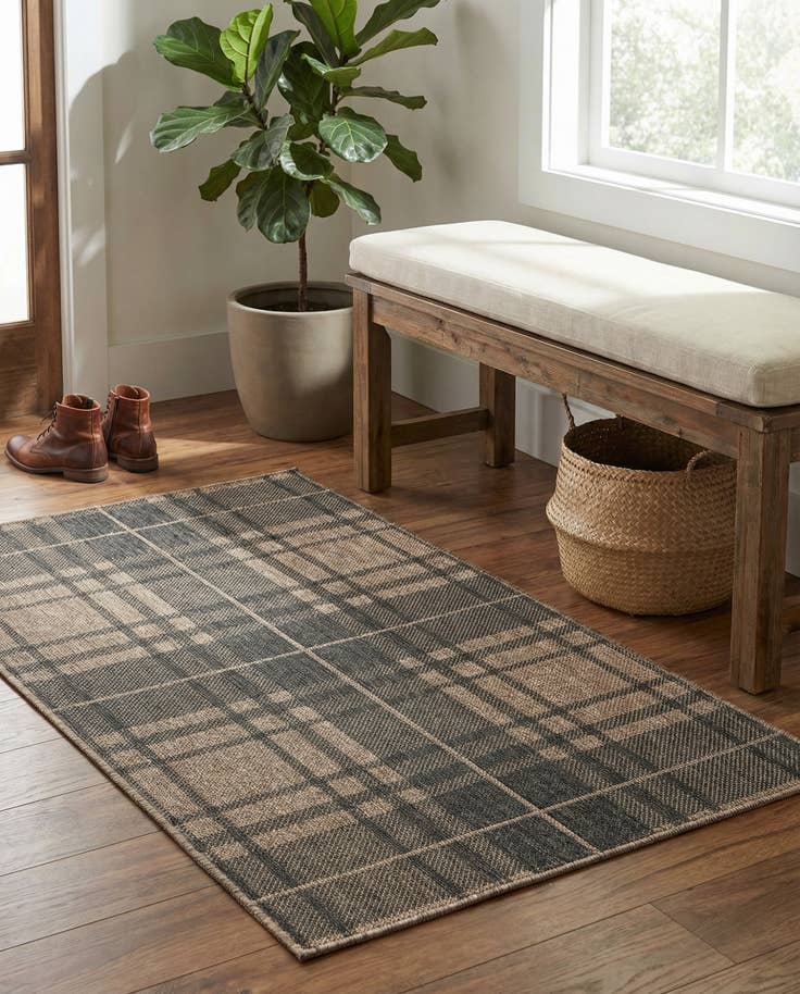 Detail image of 3' x 5' 3 Easy-Clean Checkered Indoor / Outdoor Rug