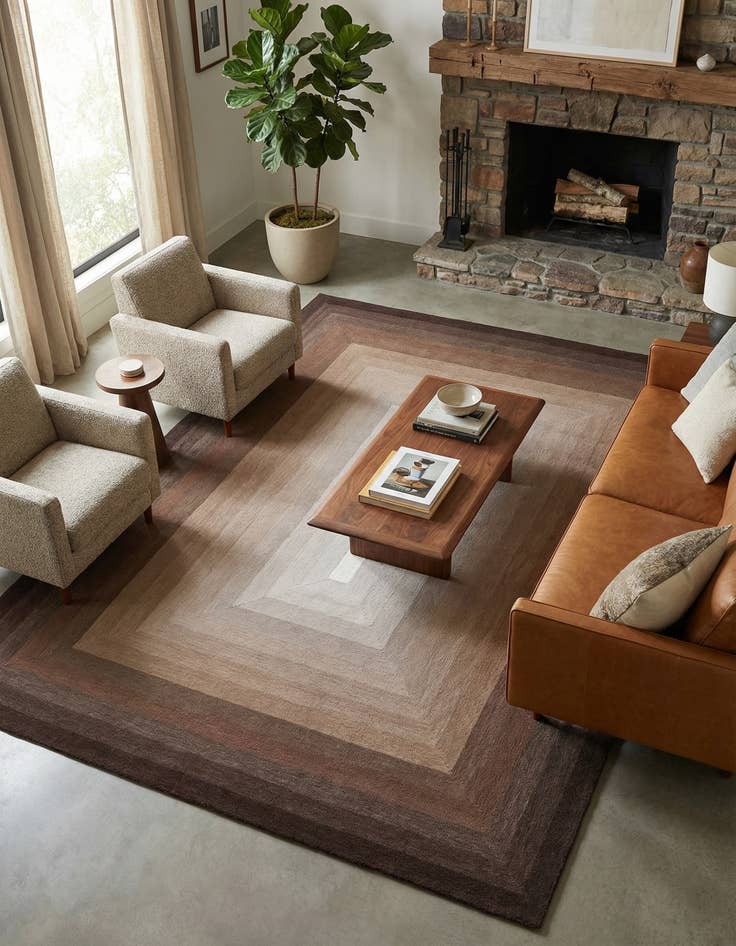 Detail image of  9' x 12' Ombre Wool Rug