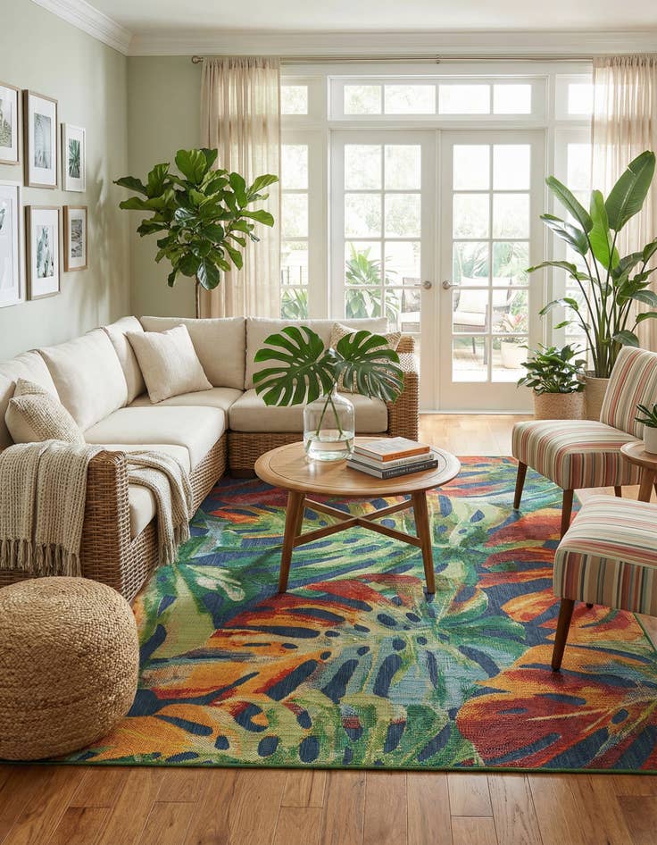 Detail image of 9' x 12' Washable Baja Indoor / Outdoor Rug