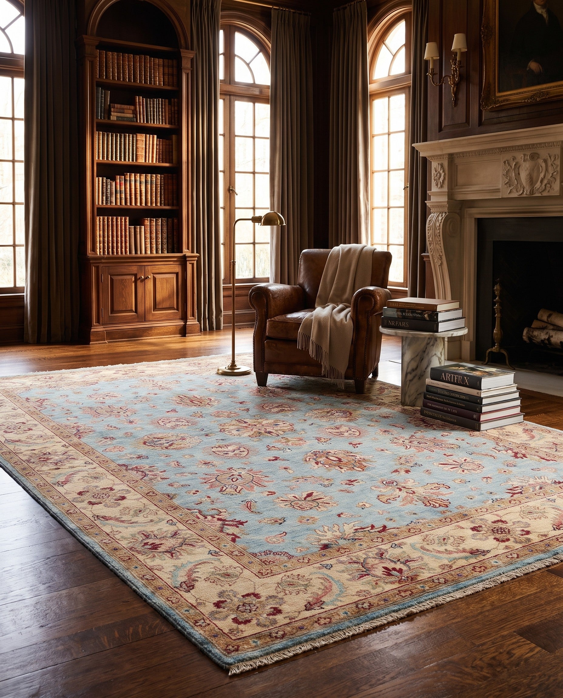 165cm x 245cm Hand Knotted Ziegler Rug