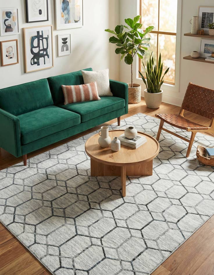 Detail image of 8' x 10' Lattice Trellis Rug