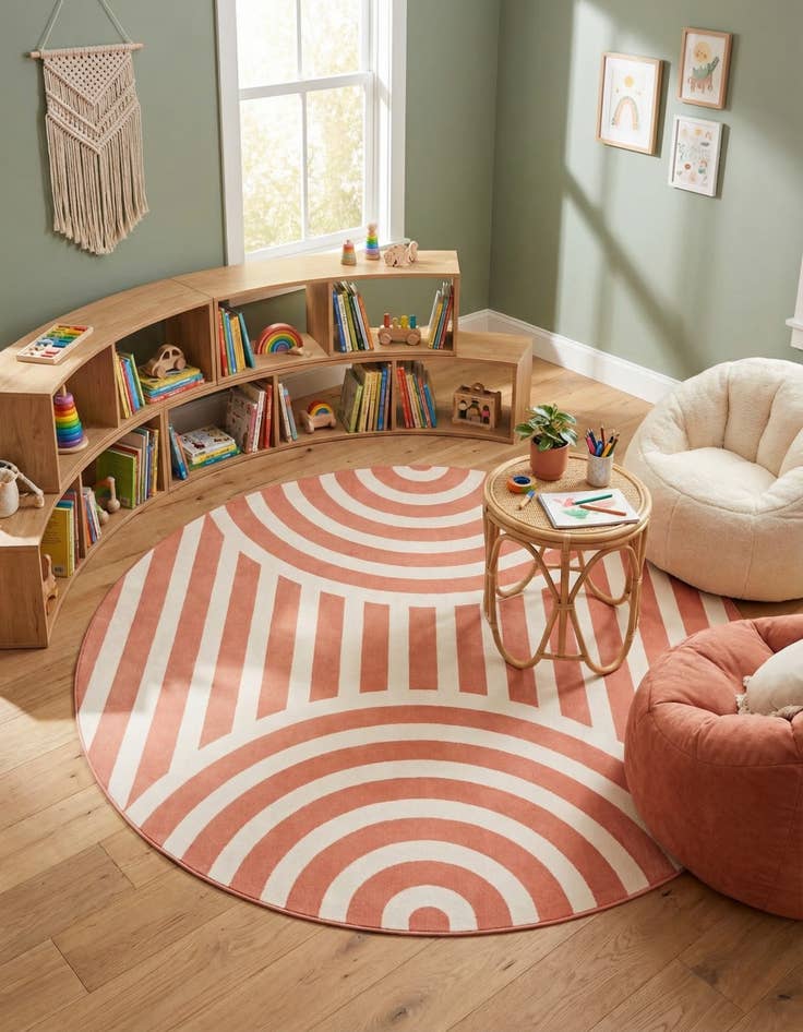 Detail image of 7' 10 x 7' 10 Whimsy Kids Round Rug