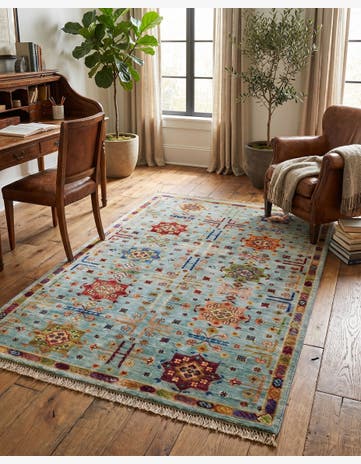 3' 4 x 4' 10 Hand Knotted Ariana Ziegler Rug