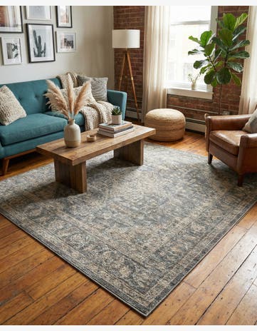 Fume Gray Santiago Square Rug