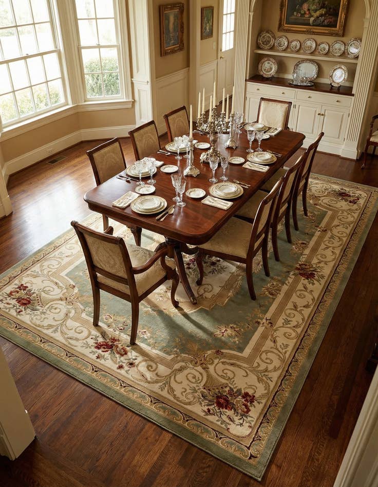 Detail image of 9' x 12' Classic Aubusson Rug