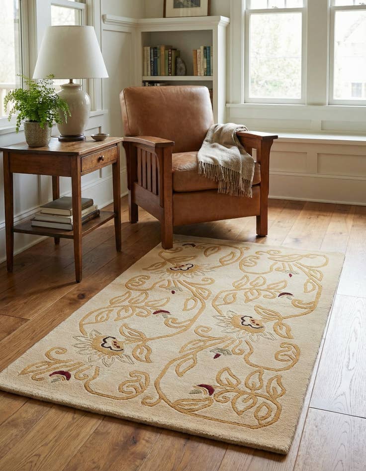 Detail image of 2' 9 x 4' 7 Hand Knotted Darya Wool Rug