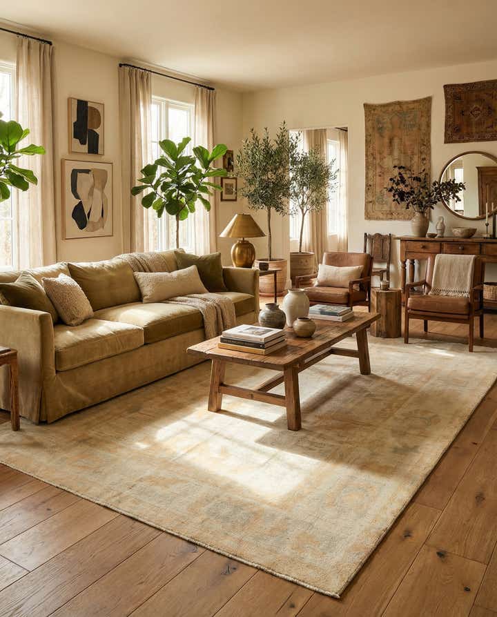 8' 9 x 11' 8 Hand Knotted Oushak Wool Rug