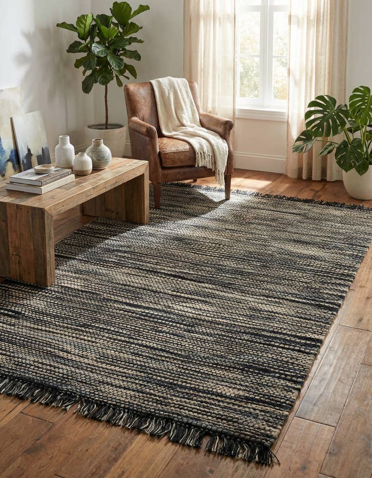 Detail image of 6' 1 x 9'  Hand Woven Chunky Jute Rug