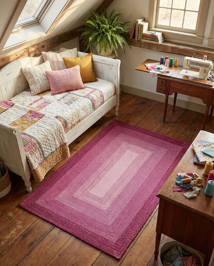 4' 1 x 6' 1 Handmade Hand Braided Wool Rug