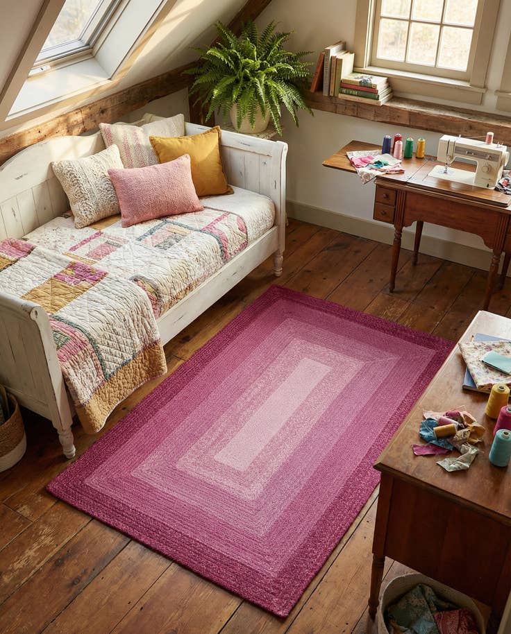 Detail image of 4' 1 x 6' 1 Handmade Hand Braided Wool Rug