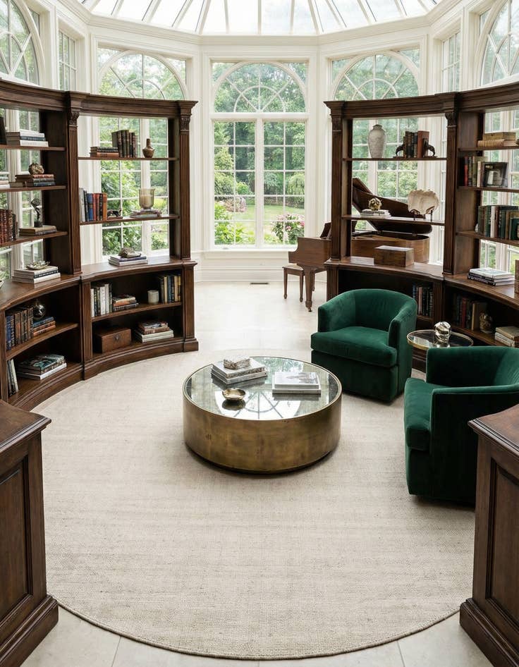 Detail image of  12' x 12'  Hand Woven Jill Zarin English Manor Wool Round Rug