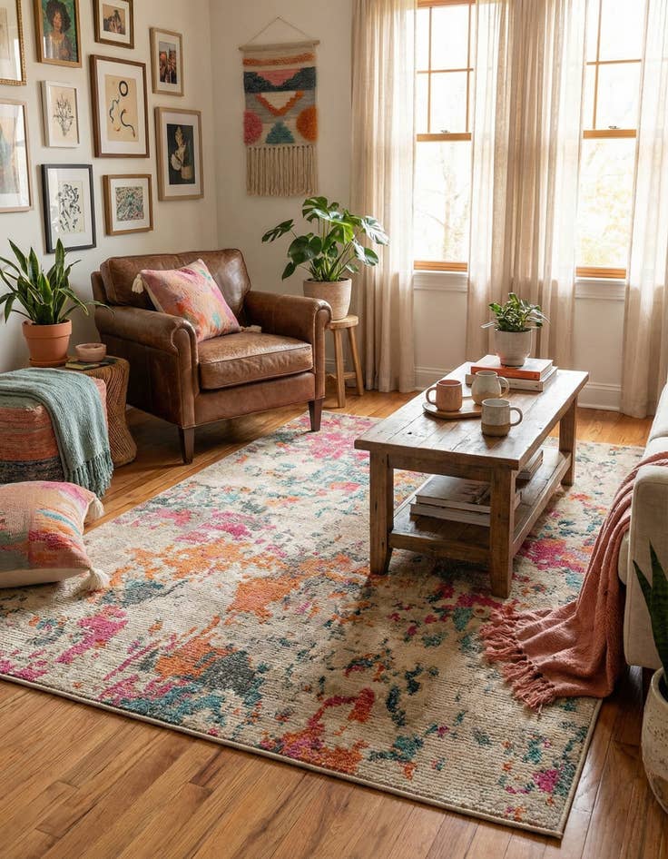 Detail image of 4' x 6'  Washable Spectrum Rug