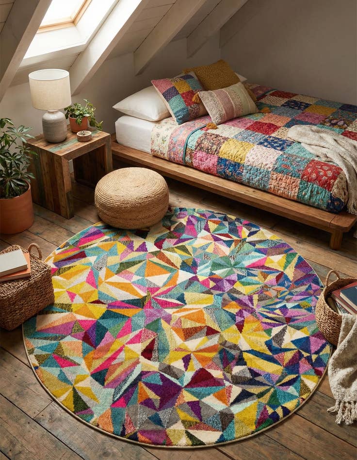 Detail image of 6' x 6' Washable Hyacinth Round Rug